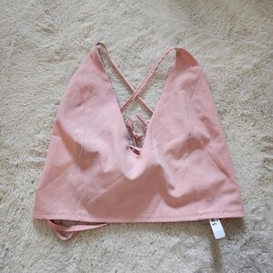 Pink Strappy Crop Top